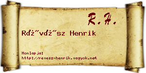 Révész Henrik névjegykártya